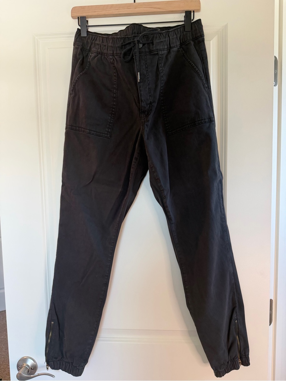 American Eagle Outfitters Black Ankle Zip Jogger Pants